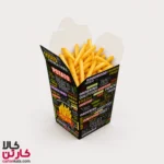 جعبه سیب زمینی مخروطی بزرگ طرح مشکی ( بسته 100 عددی ) - تصویر 2