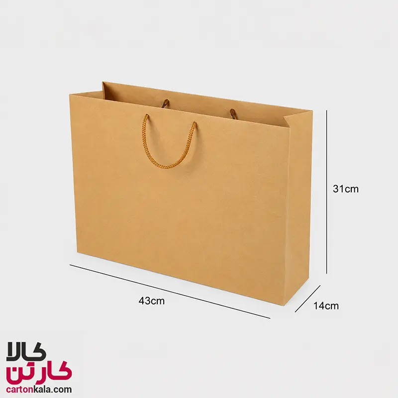 kraft-shopping-bag43-14-31 (2) ساک دستی کاغذی کرافت سایز 43*31 کاست 14 (بسته 25 عددی) - تصویر 1