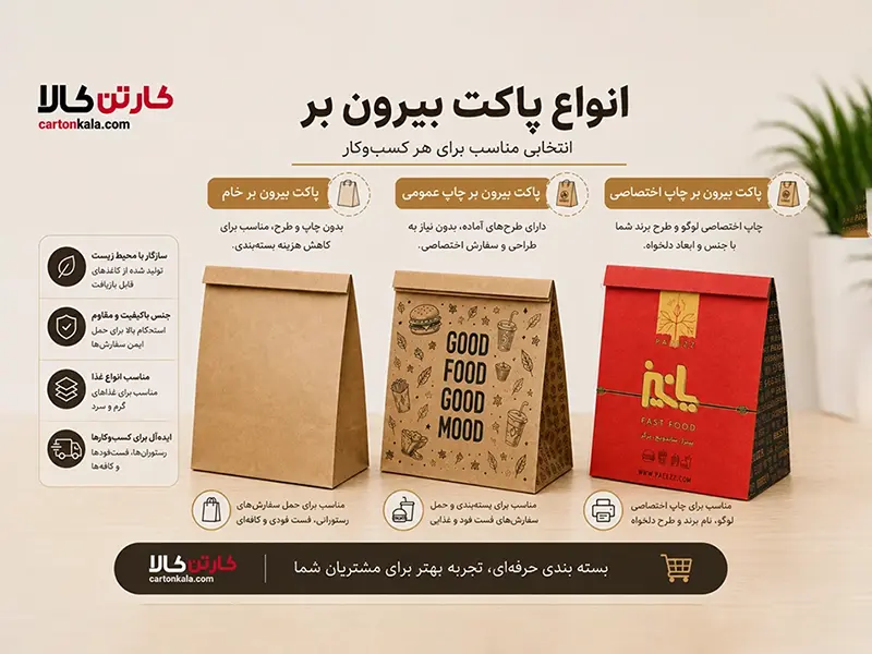 تفاوت چاپی پاکت های بیرون بر