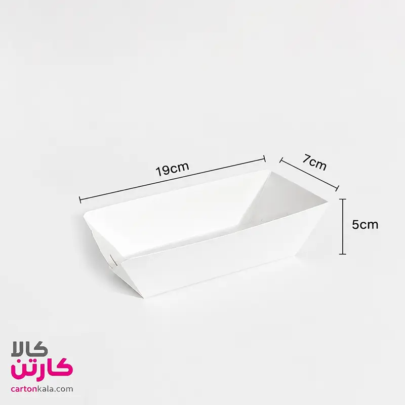 cardboard-white-plate جعبه سیب زمینی قایقی سالن بدون چاپ خام