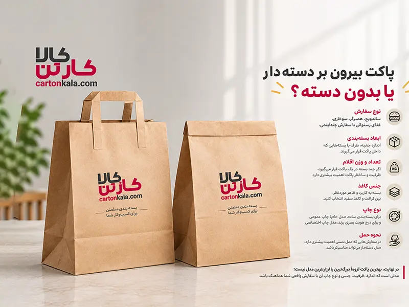 تصویری چگونگی انتخاب پاکت کاغذی بیرون بر